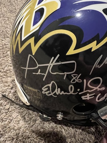 11x Signed Football Baltimore Ravens Auto’d Helmet Mark Clayton Ray Lewis ++++++ - Picture 14 of 16