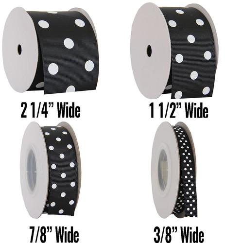 Dots Grosgrain Ribbon 3/8",7/8",1 1/2",2 1/4" widths 5 &10 yd rolls 19 colors - Picture 9 of 26