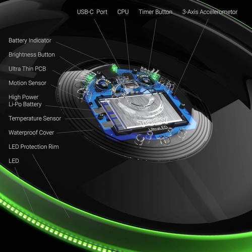 Rechargeable LED Frisbee with 108 Bright Colors - Waterproof & Lightweight - Picture 7 of 8