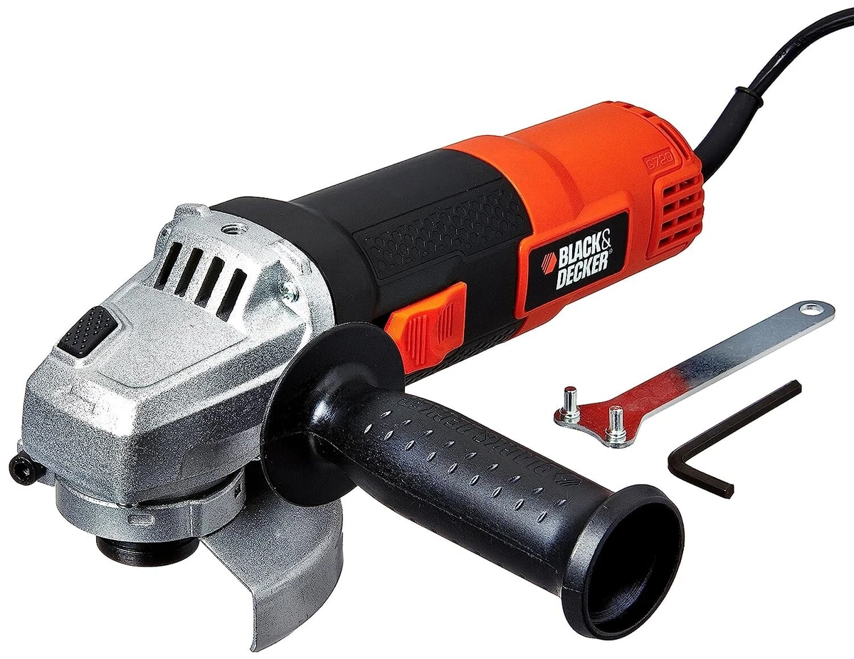 BLACK + DECKER G720 Small Angle Grinder Machine (Corded) for Grinding,  Polishing