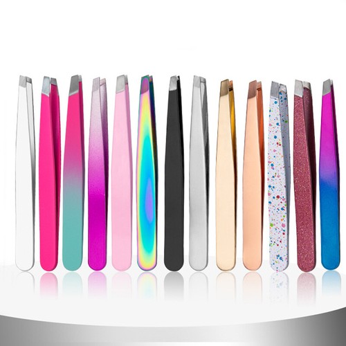 Professional Eyebrow Stainless Steel Tweezers Slant Hair Beauty Tweezer✔ - Picture 5 of 25