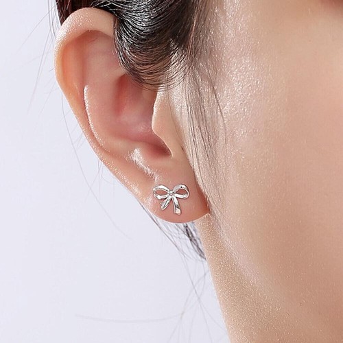 Pure Solid Pt950 Platinum 950 Women Lucky Butterfly Earrings Stud 1.9-2.1g - Picture 8 of 10
