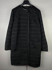 M Missoni Womens Coat Pleated Button Black Designer Long Jacket Size L