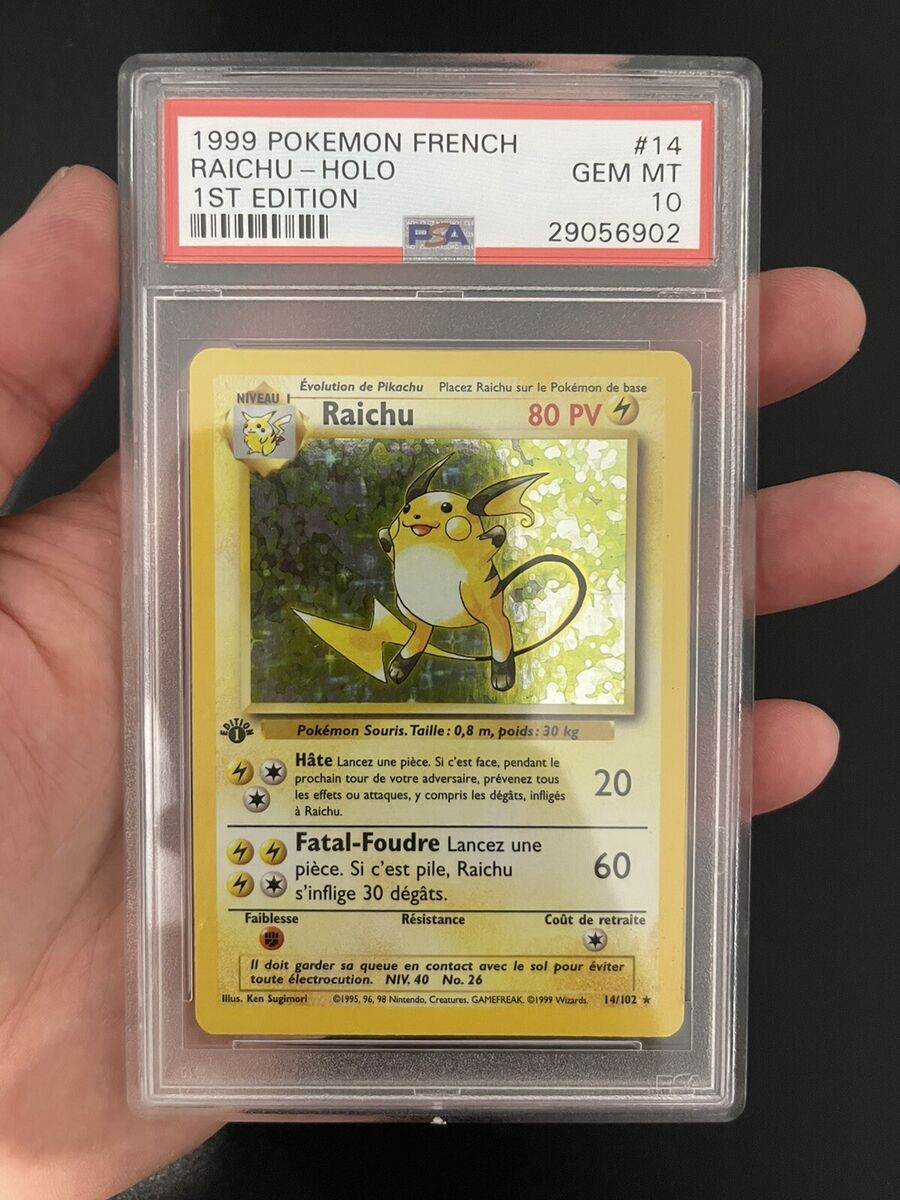 PSA 10 Raichu Édition 1 - POP 12 - Set De Base 14/102 Holo