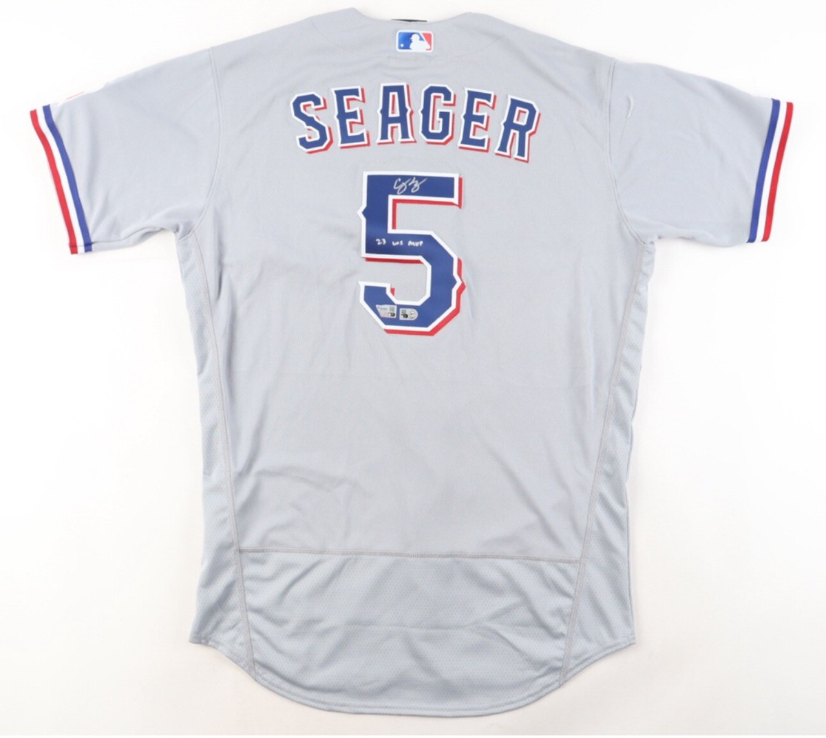 Corey Seager 23 WS MVP Signed Authentic Nike Rangers Jersey MLB