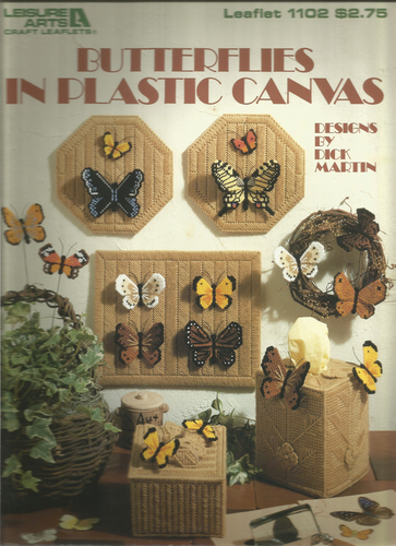 Plastic Canvas Patterns 3D Butterflies Magnets Plaques Tissue Box Cover M49 - Picture 2 of 3