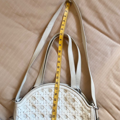 MIMCO White Cane Circle Leather Bag Weaved Short and Detachable Long Straps - Picture 11 of 18