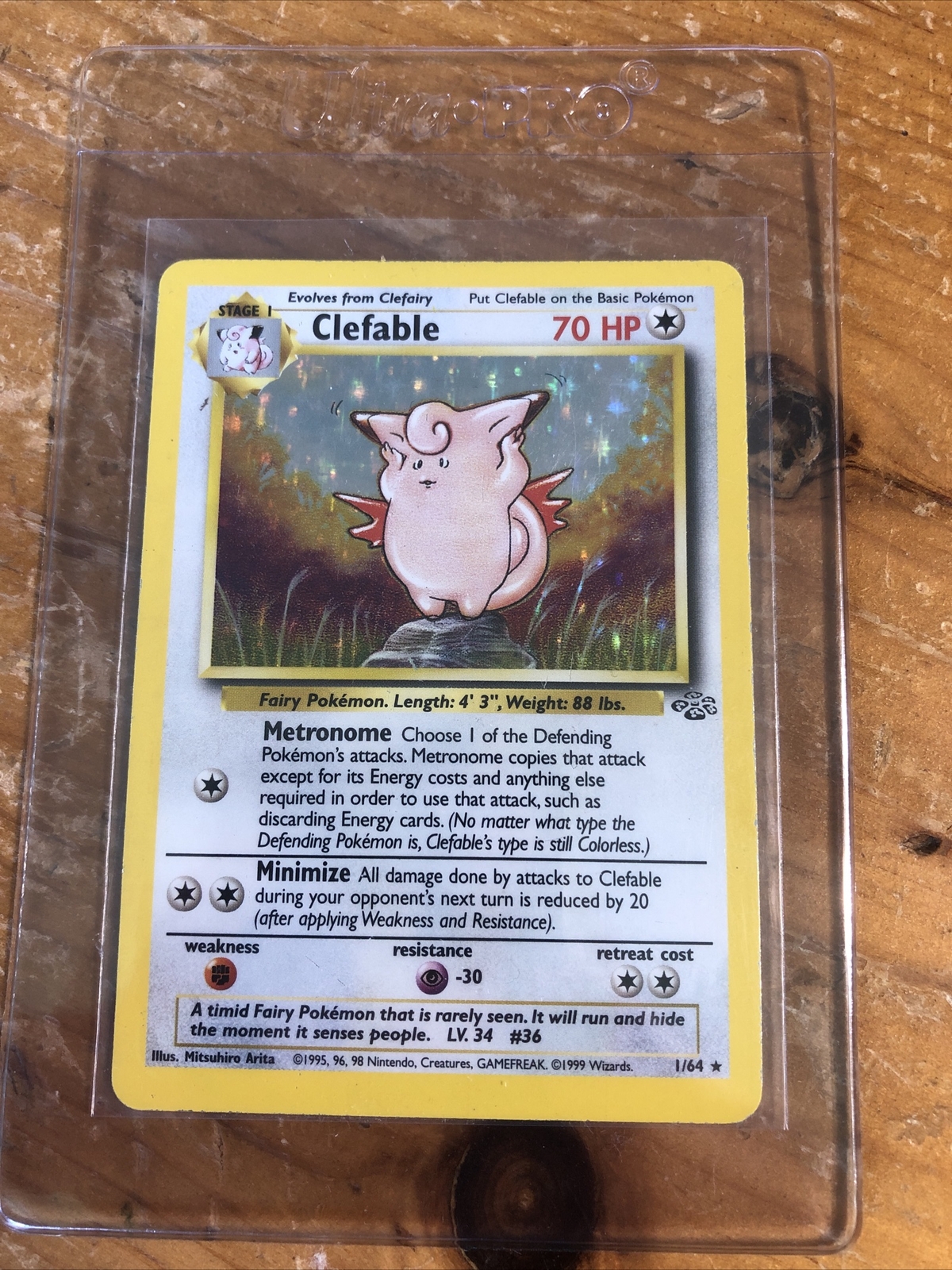 Clefable (1/64) RARE HOLO Jungle Pokemon Card
