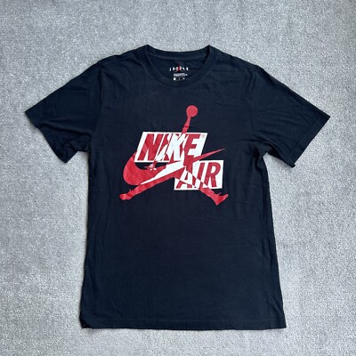 JORDAN NIKE AIR Herren T-Shirt Gr. S Basketball Jumpman Logo 4709 Schwarz