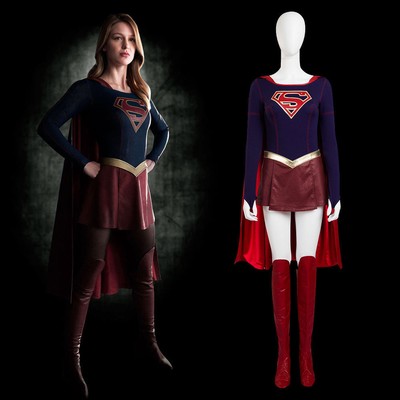 Marvel Superman Cosplay Women/'s Supergirl Cosplay Halloween Costume Cos Full Set