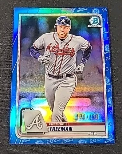 Tarjeta SP #22 Freddie Freeman 2020 Bowman Chrome #/150 Blue Refractor - Imagen 2 de 5