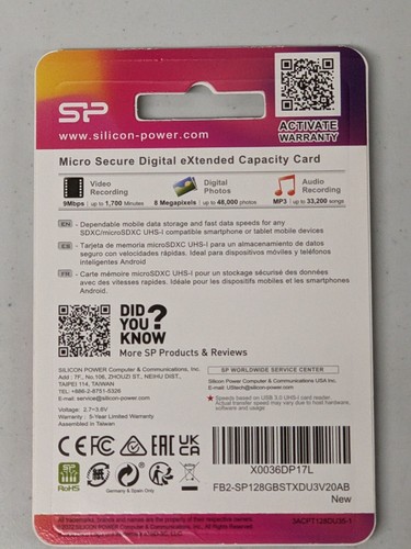 Cartes microSDXC UHS-1 Silicon Power 128 Go Lot de 3 NEUVES - Photo 4 sur 6