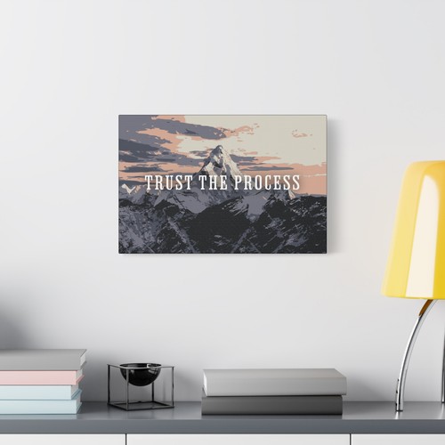 Trust The Process Monotone Inspire Motivazionale Ufficio Wall Art Canvas Citazione - Foto 8 di 21