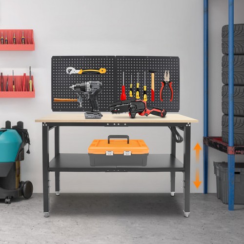 Banco de trabajo multifuncional 120*50 cm con placa de clavijas mesa de trabajo con tomas de corriente - Imagen 10 de 21
