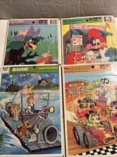 Lot 4 Vintage Puzzle Frame Tray Whitman Disney Rescuers Mickey Secret Woodpecker