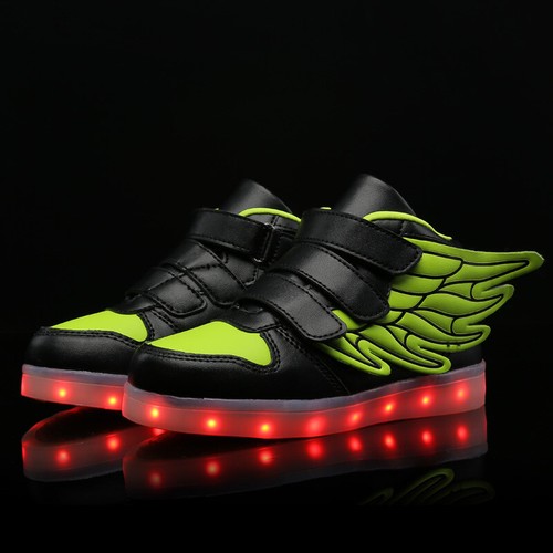 Kids RGB Sneakers LED Light Up Shoes USB Flashing Wing Sneakers for Toddler Kids - Picture 64 of 66