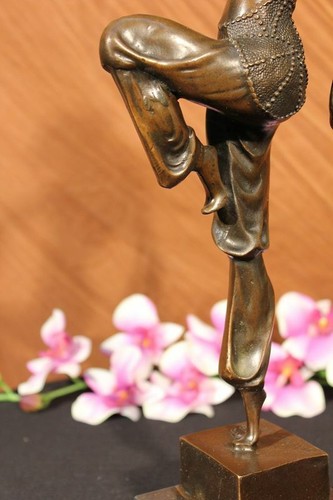Bronze Marble Base Statue Dancer Vintage Theatre Signed Chiparus Drama Opera Art - Picture 3 of 12
