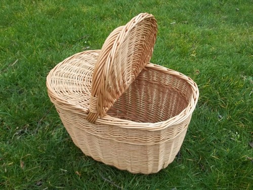 Cesta de picnic, cesta de trabajo manual de sauce recogido, - Imagen 3 de 4