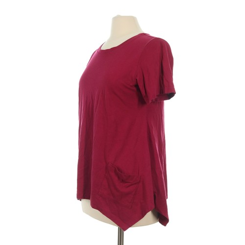 LOGO Lori Goldstein Women's Berry Button Accent Swing Tunic Top - Size Medium - Picture 2 of 7