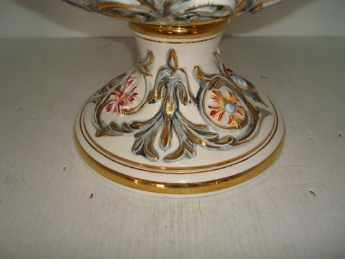 ANTIQUE CAPODIMONTE LARGE PEDESTAL URN PLANTER/JARDINIERE 1535/441 ITALY - Picture 4 of 6