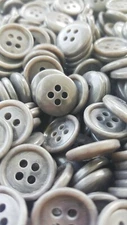 Grey Buttons, 4 Hole Sewing/Crafts Buttons 15mm - 24 Pieces (059)