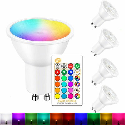 GU10 RGB LED Spot Birne Farbwechsel Lampe Licht Strahler mit Fernbedienung 5W