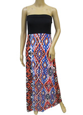 Envi Stretch Knit Colorblock Abstract Print Tube Maxi Dress Size XS
