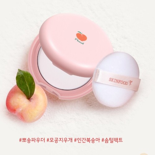 SKIN FOOD Peach Cotton Pore Blur Pact 4g Face Powder Pressed Powder KOREA MADE - Picture 3 of 8