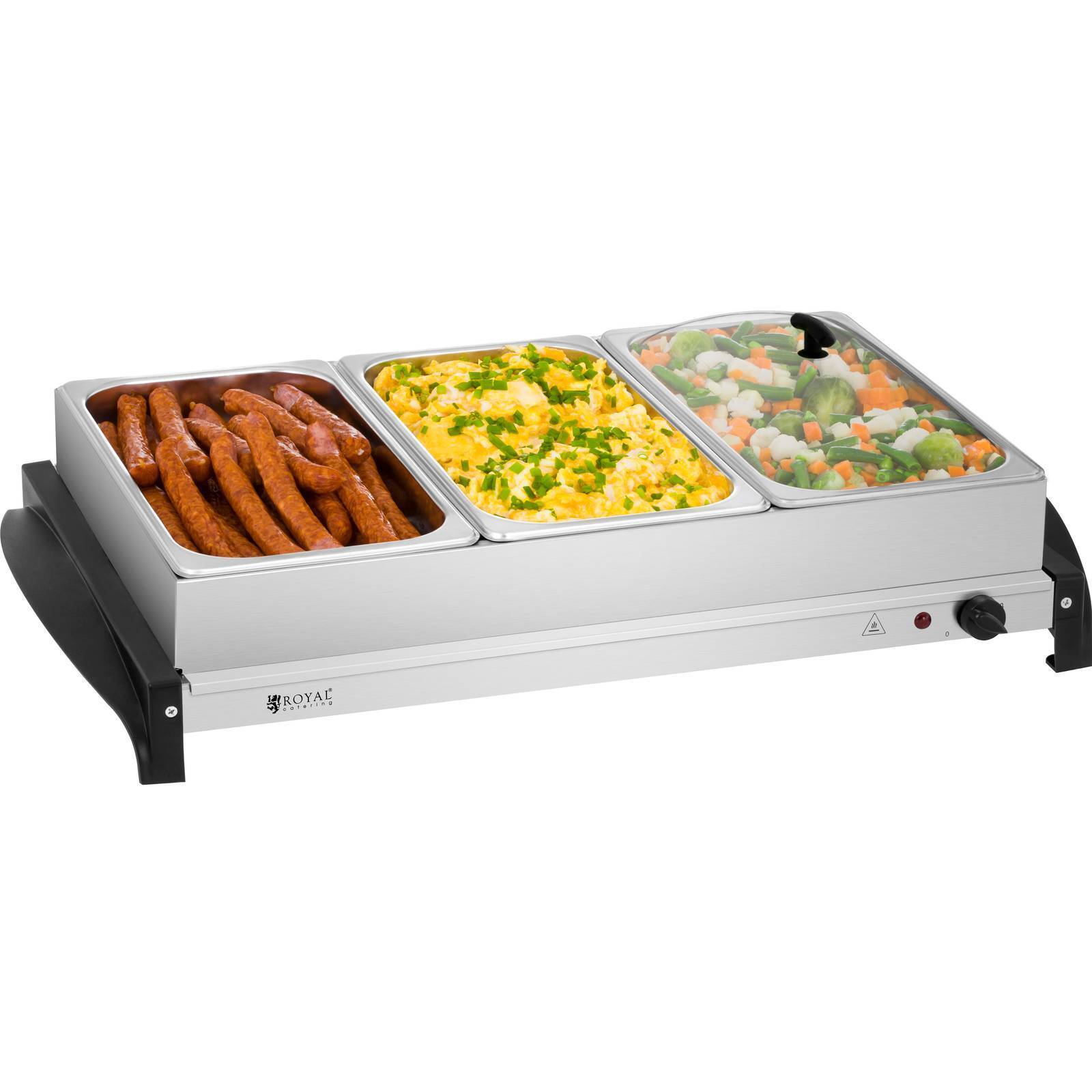 Buffetwärmer 3X2L Warmhalteplatte Elektrisch Heizplatte Wärmeplatte 400W