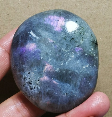 Raw NATURAL Rainbow Purple labradorite sphere Palm stone QUARTZ CRYSTAL Healing - Picture 4 of 10