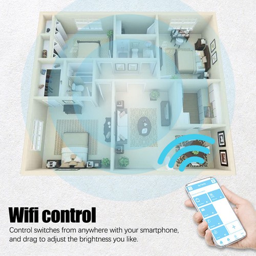Smart WiFi Switch RF 433 Voice Alexa Google Home Fireproof 10A 500W 1/2/3 Gang - Picture 7 of 22