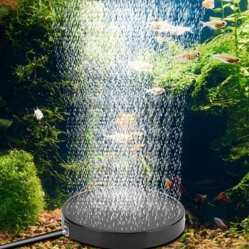 Air Stone acquario pesci serbatoio gorgogliatore nano forno canna fumaria pietra rotonda disco aspirazione - Foto 4 di 14