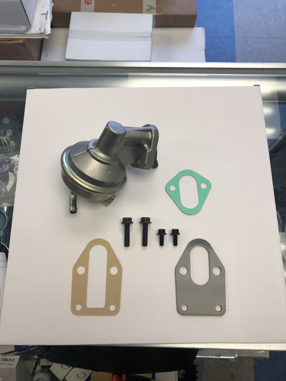 67 Chevelle Fuel Pump + Plate + Bolts New Kit Grade 8 Bolts Nova 6972