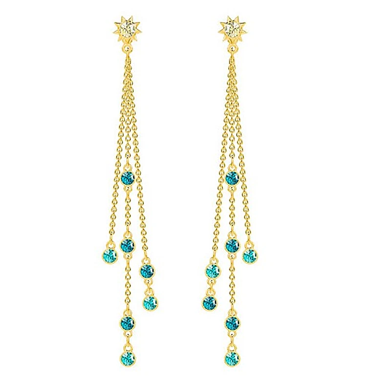 Brincos SWAROVSKI azul versátil novo na caixa autêntico verão passado 5379718 - Imagem 3 de 4