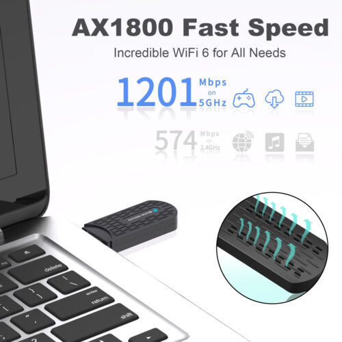 1800Mbps Wireless USB WiFi Netzwerk Adapter LAN Karte mit Antenne für PC AA AX1805-M - Bild 3 von 9