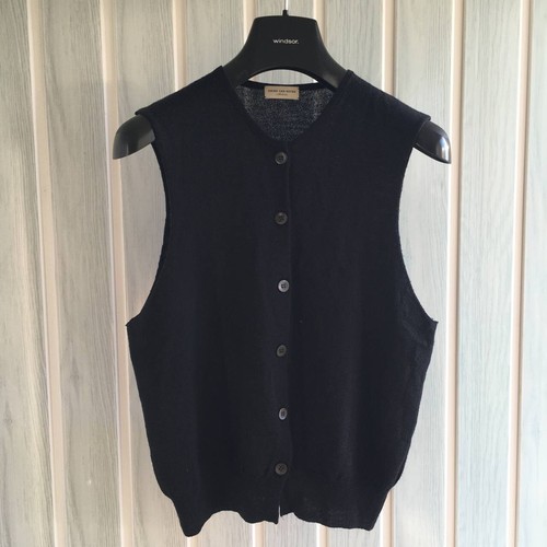 Dries Van Noten Women Black Wool Button Up Polyamide Classic Vest Size M - Picture 4 of 24
