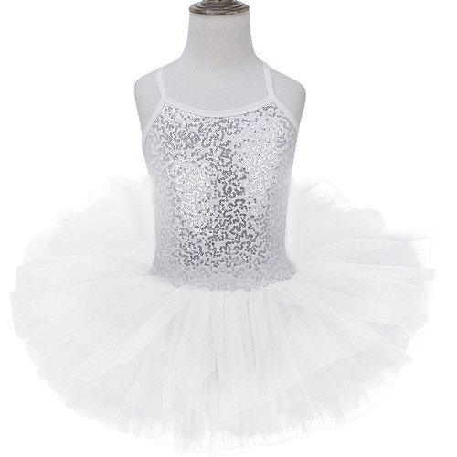Kids Girls Sequined Tutu Ballet Dance Skating Leotard Dress Dancewear Costume - Bild 27 von 55