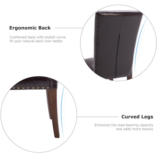 A420darkbrownl Leather Dining Chairs Set Of 2 Ldarkbrown - Picture 8 of 9