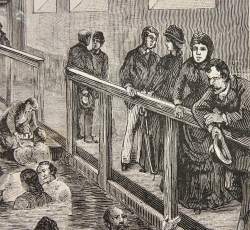 Das Bassin des neuen Badehauses in Genf, Schweiz, Badeszene, Holzstich, um 1880 - Bild 2 von 11