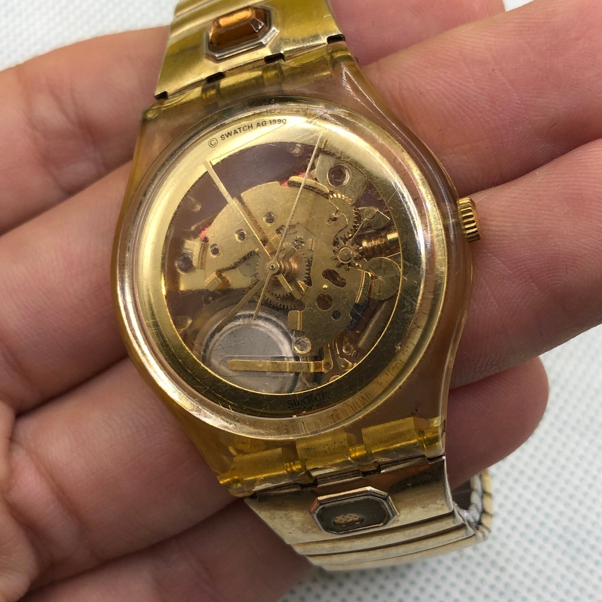 Swatch Vintage Swiss Watch AG 1990 Gold Color eBay