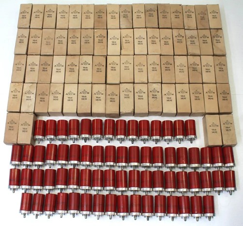 VR91/10E/EF50 Sylvania Red Coated Metal Tube Crown Logo AVO 160 Tested Qty100Pcs - Picture 9 of 10