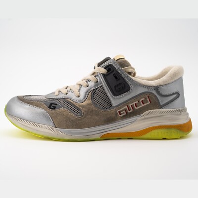 Size 8G - Gucci Ultrapace Silver Metallic Green sneakers Size 8G - Gucci Ultrapace Silver Metallic Green sneakers | eBay main image 4