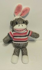 Dan Dee Collector's Choice Sock Monkey 11" Spring Easter Bunny Plush Toy