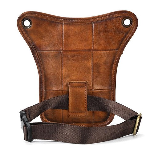 Bolso de cuero de grano completo para piernas Bolsa de forrajeo Bolso de cuero para motocicleta Cintura - Imagen 3 de 10