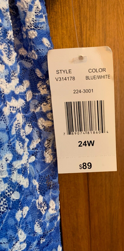 NEUES RN Studio by Ronni Nicole S/S blau & weiß geblümtes Damenkleid – 24W - Bild 3 von 6