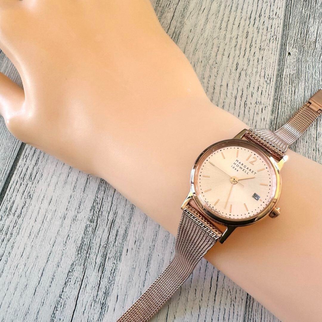 MARGARET HOWELL ローズゴールド 時計 MARGARET HOWELL Watch Pink Gold Round Used From Japan Check