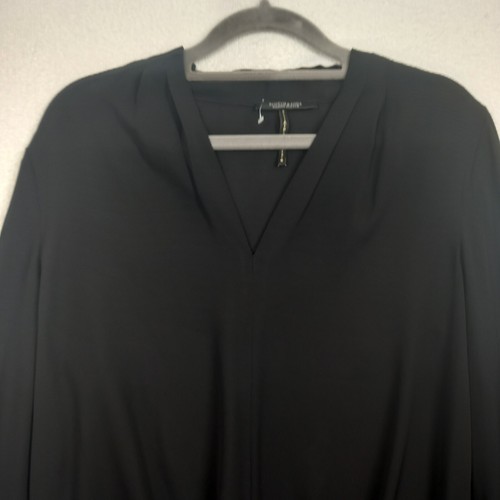 Scotch & Soda Black Blouse 12 14 Tie Front Sheer Deep Cuff Victorian Style - Picture 3 of 14