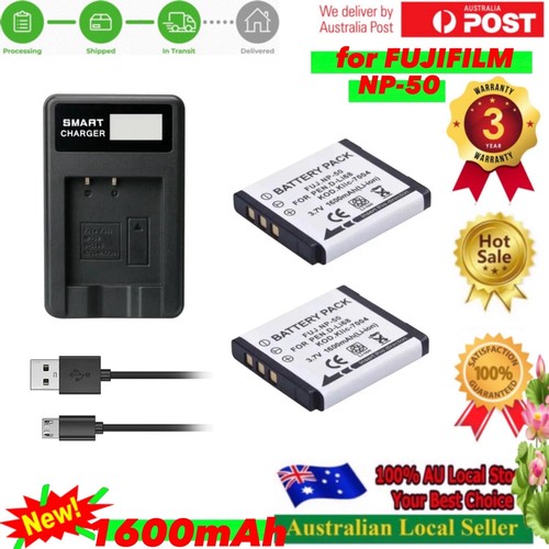 Caricabatterie USB Sottile Per Batteria NP-50 - Fujifilm FinePix XP160 XP170 XP200, Pentax D-LI68