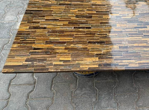 36"x60"Rectangle Tiger Eye Marble Dining Table Top Custom Inlay Garden Furniture - Picture 5 of 8