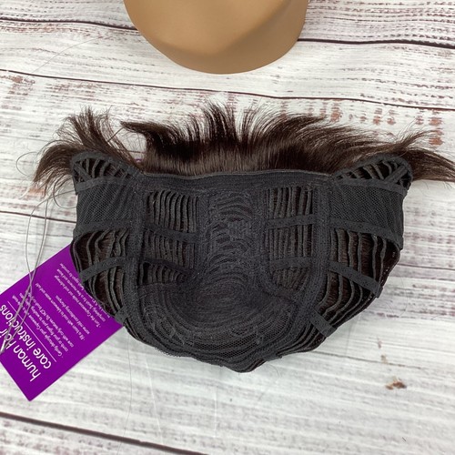 Polly #2 Darkest Brown Tapered Pixie Wig 100% Human Hair Adjustable Classic Cap - Picture 6 of 7